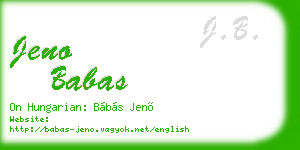 jeno babas business card