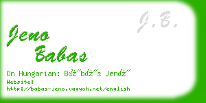 jeno babas business card